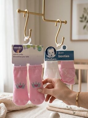 Gerber Pink and White Baby Socks & Booties Set